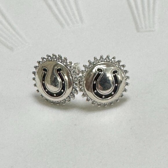 NFL Football Indianapolis Colts Earrings S925 Sterling Silver Stud Earrings - Picture 1 of 3